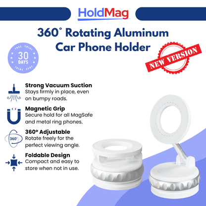HoldMag™ - Premium 360° Rotating Aluminum Car Phone Holder