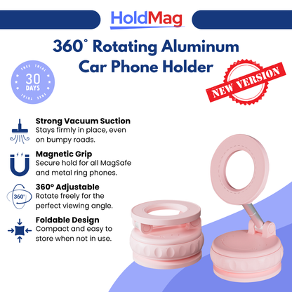 HoldMag™ - Premium 360° Rotating Aluminum Car Phone Holder